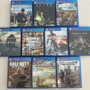 Sony PS4 Video Game Collection - Blue Cases